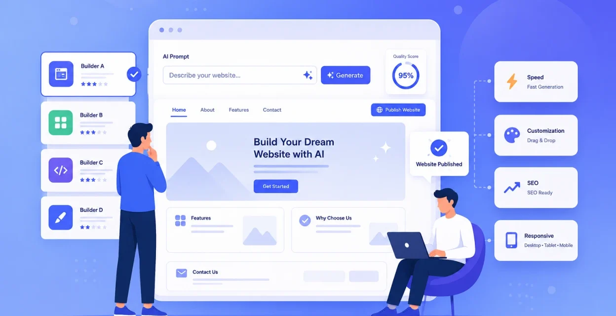 The future of AI website creation with artificial intelligence designing a modern website