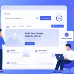 The future of AI website creation with artificial intelligence designing a modern website