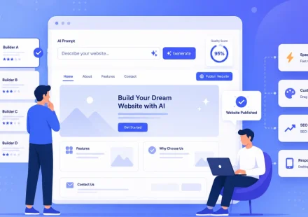 The future of AI website creation with artificial intelligence designing a modern website