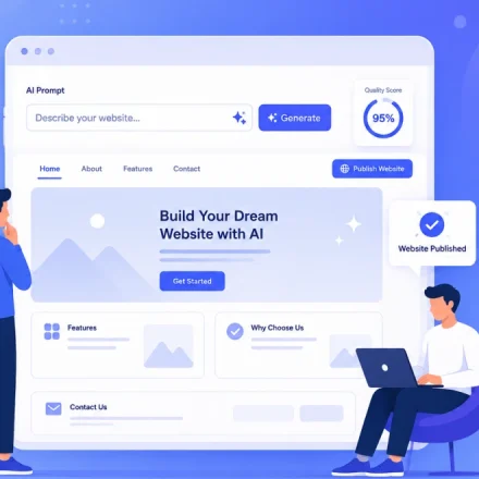The future of AI website creation with artificial intelligence designing a modern website