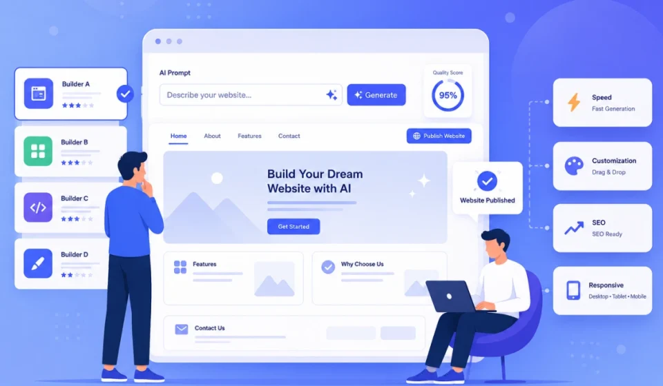 The future of AI website creation with artificial intelligence designing a modern website
