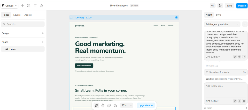 Framer Website Generation