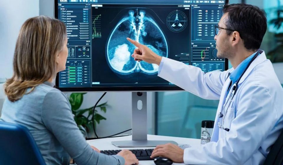 AI technology helping healthcare professionals analyze medical images