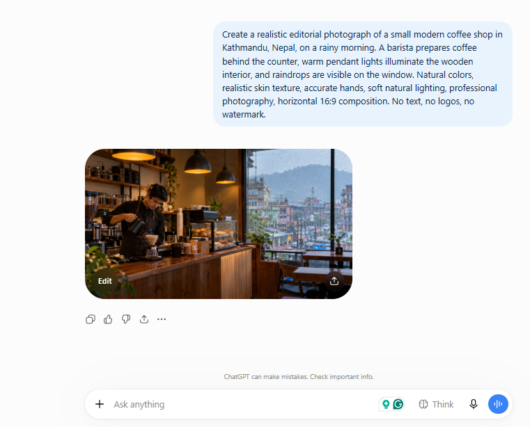 ChatGPT Image Response